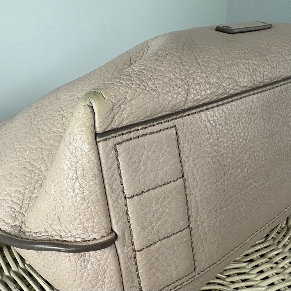 Fossil Beige Leather Satchel/ Crossbody Bag - Picture 5 of 12